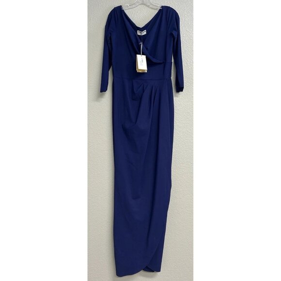 Chiara Boni NWT $1000 Women's Blue Long Gown Dress Size 12 - Picture 1 of 15